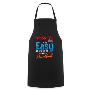 Laser Tag Easy Paintball Funny Gaming Design - Cooking Apron - black - Front - AI Model Male 185 dark (185cm)