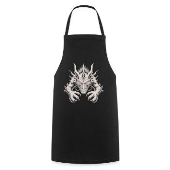 Fantasy Dragon T-Shirt – Mythology Dragon - Cooking Apron - black - Front - AI Model Male 185 dark (185cm)