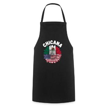 Fierté du Mexique & Maison Drapeau du Mexique - Tablier de cuisine - noir - Devant - AI Model Male 185 dark (185cm)