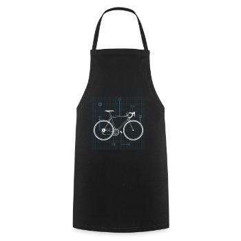 Bicycle Blueprint Vintage Bicycle Rider Design - Cooking Apron - black - Front - AI Model Male 185 dark (185cm)