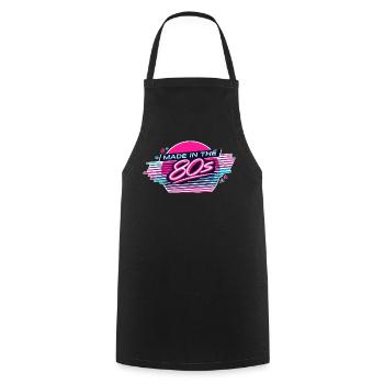 Made in den 80ern Neon Retro - Kochschürze - Schwarz - Vorne - AI Model Male 185 dark (185cm)