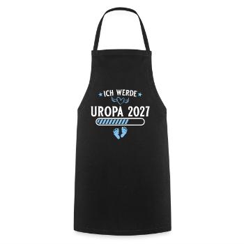 Ich werde Uropa 2027 – Baby Ankündigung Geschenk - Kochschürze - Schwarz - Vorne - AI Model Male 185 dark (185cm)