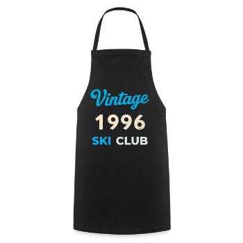 Vintage 1996 – Ski Club Retro Birth Year Gift - Cooking Apron - black - Front - AI Model Male 185 dark (185cm)