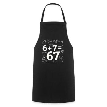 Six Seven 67 Meme 6+7=67 Italian Brainrot Humor - Cooking Apron - black - Front - AI Model Male 185 dark (185cm)