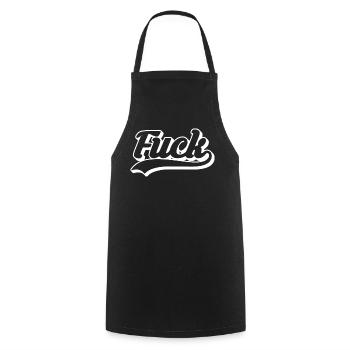 Fuck Retro Script - Cooking Apron - black - Front - AI Model Male 185 dark (185cm)
