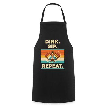 Pickleball Funny Player Love Pickleball Dink Sip - Cooking Apron - black - Front - AI Model Male 185 dark (185cm)