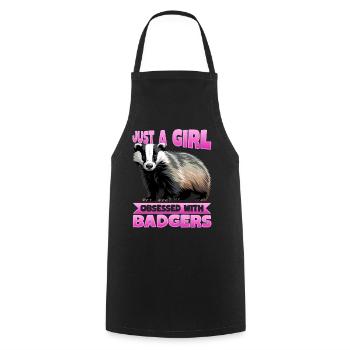 Funny Animal Badger - Cooking Apron - black - Front - AI Model Male 185 dark (185cm)