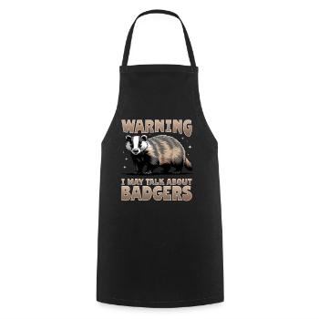 Funny Animal Badger - Cooking Apron - black - Front - AI Model Male 185 dark (185cm)