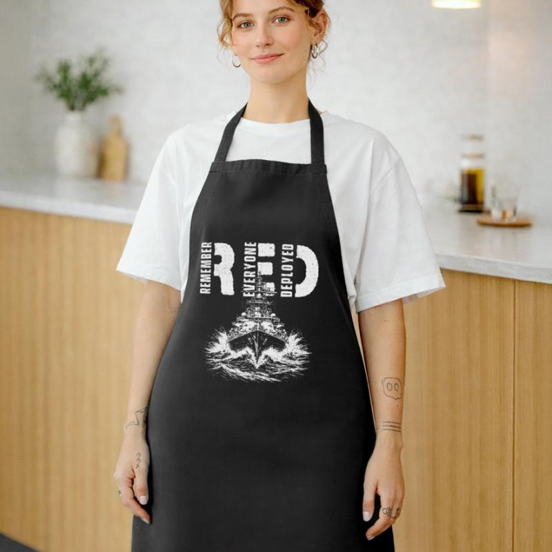 RED Remember Everyone Deployed Support Troops Cooking Apron