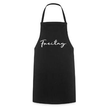 Freitag Wochentags Shirt weiß Handschrift - Kochschürze - Schwarz - Vorne - AI Model Male 185 dark (185cm)