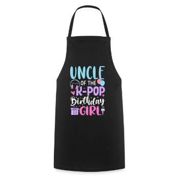 Uncle Of The K Pop Birthday Girl - Cooking Apron - black - Front - AI Model Male 185 dark (185cm)