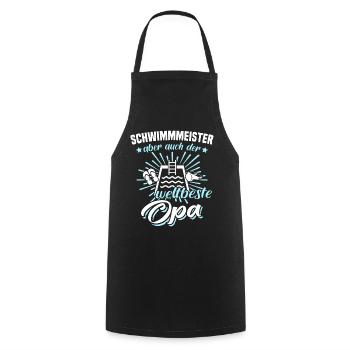 Bademeister Opa Schwimmmeister - Kochschürze - Schwarz - Vorne - AI Model Male 185 dark (185cm)