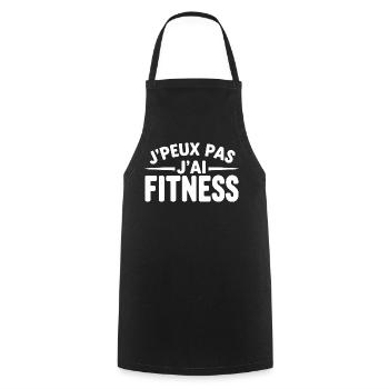 cadeau sport pour homme j'peux pas j'ai fitness - Tablier de cuisine - noir - Devant - AI Model Male 185 dark (185cm)