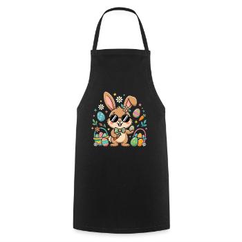 Frohe Ostern Cooler Hase - Kochschürze - Schwarz - Vorne - AI Model Male 185 dark (185cm)