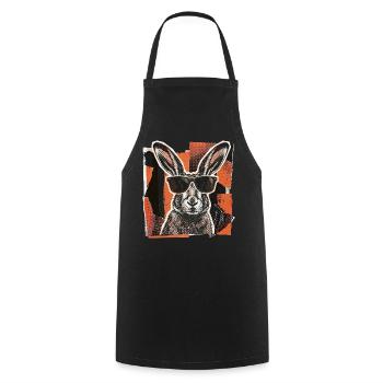 Bunny Rabbit Vintage Sunglasses - Cooking Apron - black - Front - AI Model Male 185 dark (185cm)