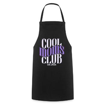 Cool Moms Club - Mom Mother's Day Birth Gift - Cooking Apron - black - Front - AI Model Male 185 dark (185cm)