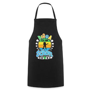 9th Birthday Football - Cooking Apron - black - Front - AI Model Male 185 dark (185cm)