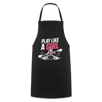 Chemise de fille kayak – Joue comme une fille en pagayant - Tablier de cuisine - noir - Devant - AI Model Male 185 dark (185cm)