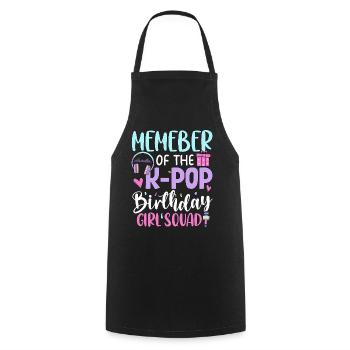 Member Of The K Pop Birthday Girl - Cooking Apron - black - Front - AI Model Male 185 dark (185cm)