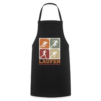 Laufen Eine Lebenslange Reise - Kochschürze - Schwarz - Vorne - AI Model Male 185 dark (185cm)