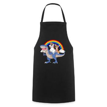 Chemise de dinosaure licorne chihuahua - Tablier de cuisine - noir - Devant - AI Model Male 185 dark (185cm)