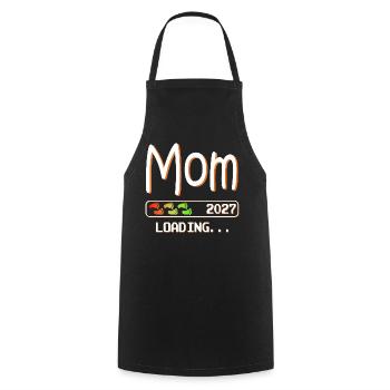 Expectant mom & mother, offspring mom loading 2027 - Cooking Apron - black - Front - AI Model Male 185 dark (185cm)