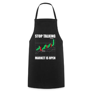 Stop talking stock market stock market traders - Cooking Apron - black - Front - AI Model Male 185 dark (185cm)