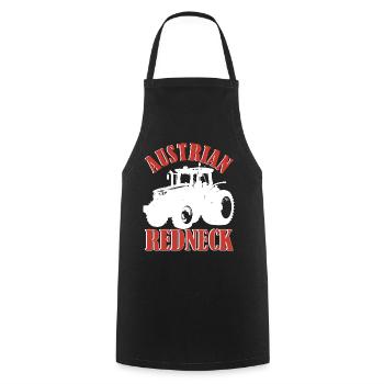 Austrian Redneck – Alpenstil mit Traktor und Bier  - Kochschürze - Schwarz - Vorne - AI Model Male 185 dark (185cm)