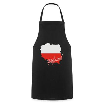Polen-Flaggenkarte, ich liebe Polen - Kochschürze - Schwarz - Vorne - AI Model Male 185 dark (185cm)