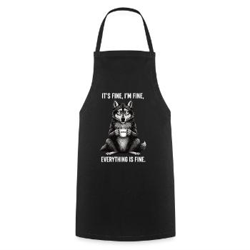 Its Fine Im Fine Kaffee Wolf Humor - Kochschürze - Schwarz - Vorne - AI Model Male 185 dark (185cm)