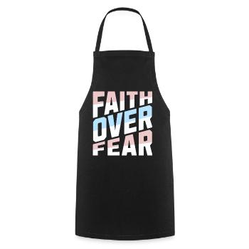 Faith Over Fear Pastell Christlich Inspirierend - Kochschürze - Schwarz - Vorne - AI Model Male 185 dark (185cm)