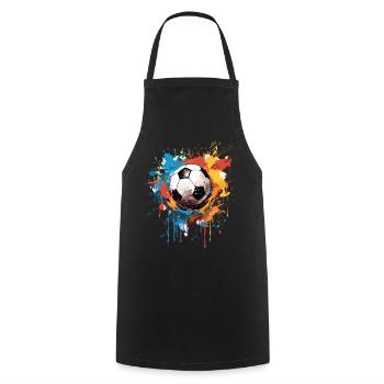 Soccer Football Ball Player Supporter Gift Idea - Cooking Apron - black - Front - AI Model Male 185 dark (185cm)
