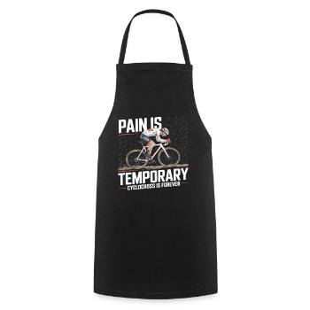 La douleur est temporaire – Vélo de cyclocross - Tablier de cuisine - noir - Devant - AI Model Male 185 dark (185cm)