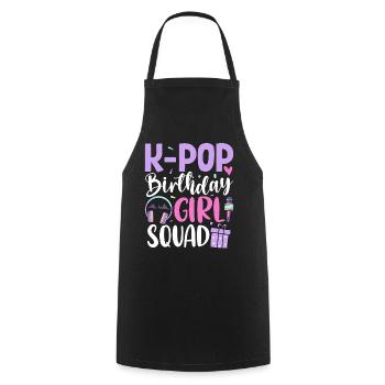 K Pop Birthday Girl Squad - Cooking Apron - black - Front - AI Model Male 185 dark (185cm)