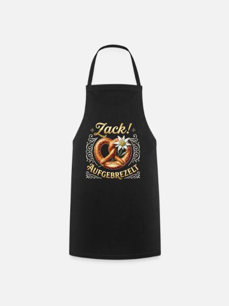 Trachten T-Shirt Damen Dirndl Ersatz Trachtenshirt - Kochschürze - Schwarz