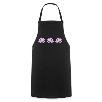 Lotus Flower Lotus Flower Violet Flower Flower Yoga - Cooking Apron - black - Front - AI Model Male 185 dark (185cm)