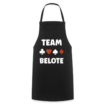 belote - Tablier de cuisine - noir - Devant - AI Model Male 185 dark (185cm)