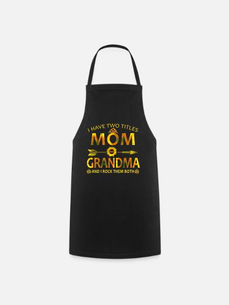 Mama & Oma Sonnenblumen-Blumenhemd - Kochschürze - Schwarz