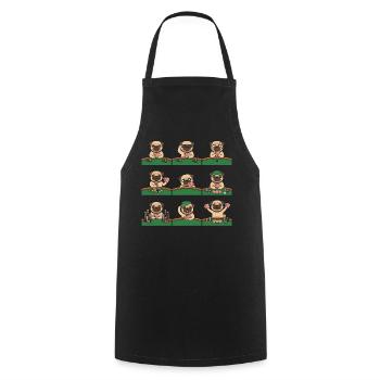 Lustiger Mops Poker Kartenspiel Hund - Kochschürze - Schwarz - Vorne - AI Model Male 185 dark (185cm)