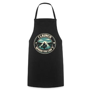 Start out of reach | Kayak Fishing - Cooking Apron - black - Front - AI Model Male 185 dark (185cm)