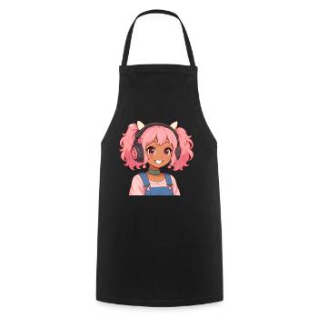 Vintage Japanese Bigfoot Gamer Anime Gaming - Cooking Apron - black - Front - AI Model Male 185 dark (185cm)