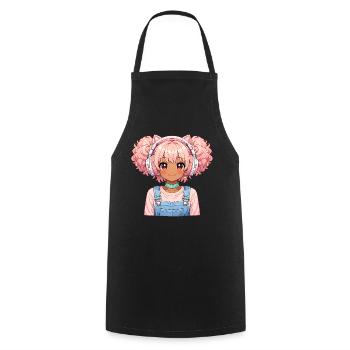 Vintage Japanese Bigfoot Gamer Anime Gaming - Cooking Apron - black - Front - AI Model Male 185 dark (185cm)
