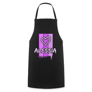 Idée cadeau : Alessia - Tablier de cuisine - noir - Devant - AI Model Male 185 dark (185cm)