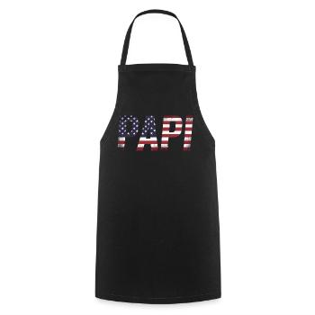 Papa USA Drapeau Papa Vintage - Tablier de cuisine - noir - Devant - AI Model Male 185 dark (185cm)