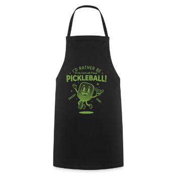 Le pickleball préférerais être sur le terrain avec des amis - Tablier de cuisine - noir - Devant - AI Model Male 185 dark (185cm)