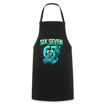 Six Seven Gamer Mascot Italian Brainrot Gaming - Cooking Apron - black - Front - AI Model Male 185 dark (185cm)