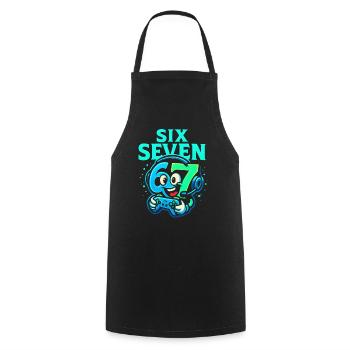 Six Seven Gamer Mascot Italian Brainrot Gaming - Cooking Apron - black - Front - AI Model Male 185 dark (185cm)