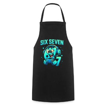 Six Seven Gamer Mascot Italian Brainrot Gaming - Cooking Apron - black - Front - AI Model Male 185 dark (185cm)