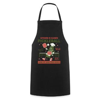 Pickleball Kitchen Is Closed Funny Love Pickleball - Cooking Apron - black - Front - AI Model Male 185 dark (185cm)