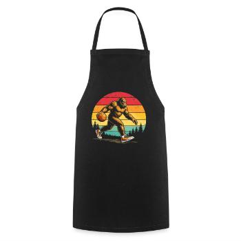 Bigfoot Sasquatch Big Foot Basketball - Cooking Apron - black - Front - AI Model Male 185 dark (185cm)